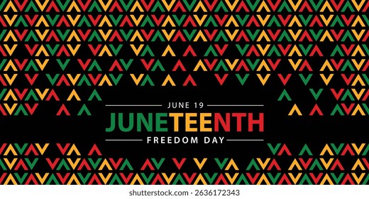 Juneteenth Freedom Day banner. June 19. African American history and heritage. Template for poster, greeting card, banner and background. Abstract Vector Illustration