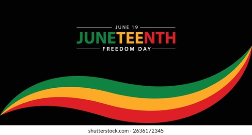 Juneteenth Freedom Day banner. June 19. African American history and heritage. Template for poster, greeting card, banner and background. Abstract Vector Illustration