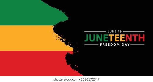 Juneteenth Freedom Day banner. June 19. African American history and heritage. Template for poster, greeting card, banner and background. Abstract Vector Illustration