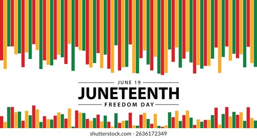 Juneteenth Freedom Day banner. June 19. African American history and heritage. Template for poster, greeting card, banner and background. Abstract Vector Illustration