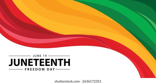 Juneteenth Freedom Day banner. June 19. African American history and heritage. Template for poster, greeting card, banner and background. Abstract Vector Illustration