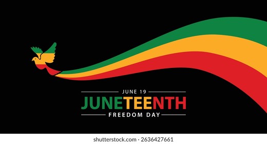 Juneteenth Freedom Day banner, June 19. African American history and heritage. Template for poster, greeting card, banner, background, wallpaper, pattern, graphic and printing.