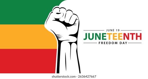 Juneteenth Freedom Day banner, June 19. African American history and heritage. Template for poster, greeting card, banner, background, wallpaper, pattern, graphic and printing.