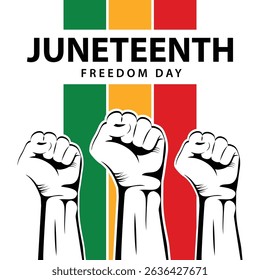 Juneteenth Freedom Day banner, June 19. African American history and heritage. Template for poster, greeting card, banner, background, wallpaper, pattern, graphic and printing.
