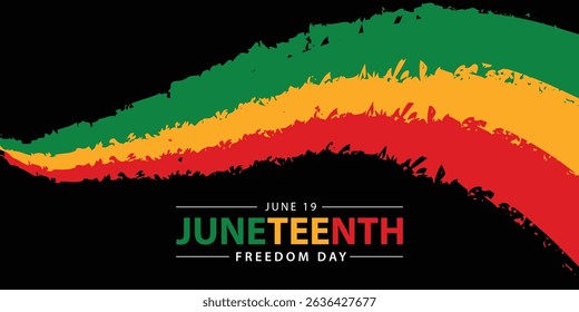 Juneteenth Freedom Day banner, June 19. African American history and heritage. Template for poster, greeting card, banner, background, wallpaper, pattern, graphic and printing.