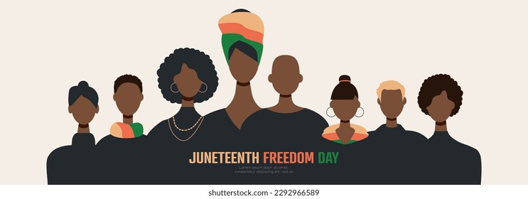 Juneteenth Freedom Day banner. Modern design.	