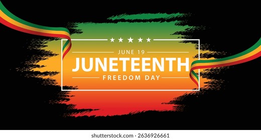 Juneteenth Freedom Day banners, June 19. African American history and heritage. Template for poster, greeting card, banner, background, wallpaper, pattern, graphic and printing.