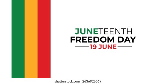 Juneteenth Freedom Day banners, June 19. African American history and heritage. Template for poster, greeting card, banner, background, wallpaper, pattern, graphic and printing.