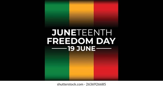 Juneteenth Freedom Day banners, June 19. African American history and heritage. Template for poster, greeting card, banner, background, wallpaper, pattern, graphic and printing.