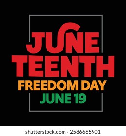 Juneteenth freedom Day celebrate on June 19. Independence Day of African American people. Annual american holiday banner, Poster, greeting card. African-American history and heritage.