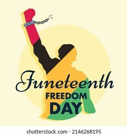 Jugendfreiheitstag feierliches Fest der afrikanischen Amerikaner Silhouette Handschellen PlakatVektordesign-Plakat