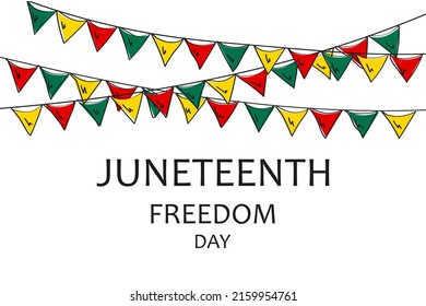 Juneteenth Freedom Day Celebration Abstract Banner. Flags And Text