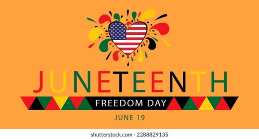 Juneteenth, Freedom Day concept. Horizontal greeting banner. Festival vector illustration.