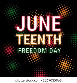 Juneteenth freedom day design background with halftone