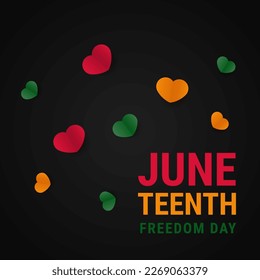 Juneteenth freedom day design background with heart symbol