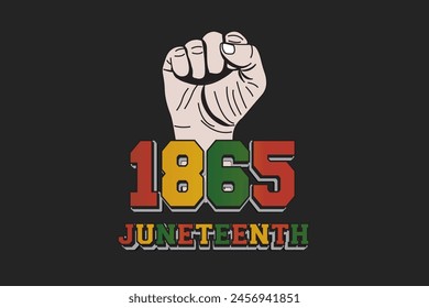 Juneteenth Freedom Day design illustration using the concept of Black African Americans with clenched fists