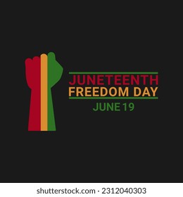 Juneteenth Freedom Day design template on black background