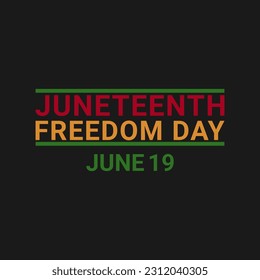 Juneteenth Freedom Day design template on black background