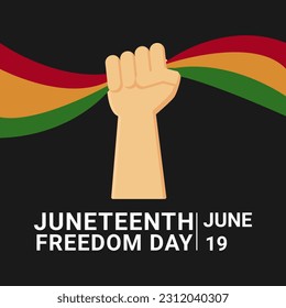 Juneteenth Freedom Day design template on black background