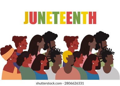 Juneteenth Freedom Day Diversity Celebration Flat Design Illustration