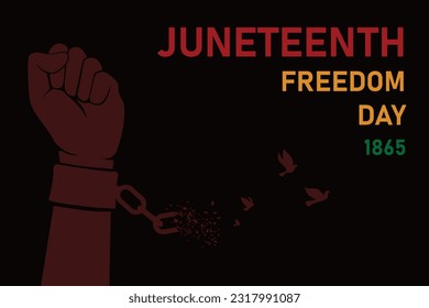 Juneteenth freedom day. Freedom or Emancipation day. Annual american holiday, celebrated in June 19. African American Liberation Day
