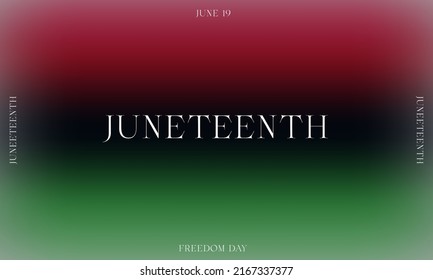 Juneteenth Freedom Day Gradient Banner. Celebrated on June 19. red, black, green gradient. Vector Illustration. EPS 10. For Design elements, posters, cards, social media, banner, web. 