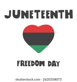 Juneteenth. Freedom day. Heart. Flat vector design on white background.