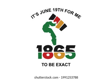 Juneteenth freedom day. Holiday concept. Template for background, banner, card, poster, t-shirt with text inscription, vector eps 10