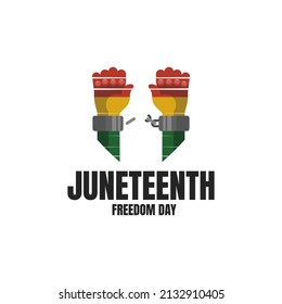 Juneteenth freedom day icon illustration. Holiday logo concept isolated vector. Juneteenth text title on white background.