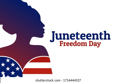 Juneteenth, Freedom Day. June 19. Holiday concept. Template for background, banner, card, poster with text inscription. Vector EPS10 illustration
