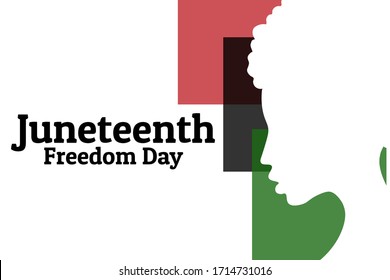 Juneteenth, Freedom Day. June 19. Holiday concept. Template for background, banner, card, poster with text inscription. Vector EPS10 illustration
