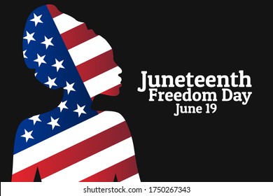 Juneteenth, Freedom Day. June 19. Holiday concept. Template for background, banner, card, poster with text inscription. Vector EPS10 illustration