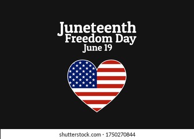 Juneteenth, Freedom Day. June 19. Holiday concept. Template for background, banner, card, poster with text inscription. Vector EPS10 illustration