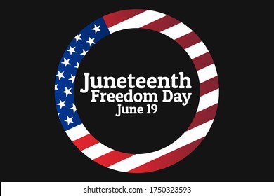 Juneteenth, Freedom Day. June 19. Holiday concept. Template for background, banner, card, poster with text inscription. Vector EPS10 illustration