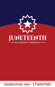 Juneteenth Freedom Day. June 19, 1865. Design of Banner and Flag. Vector logo Illustration.