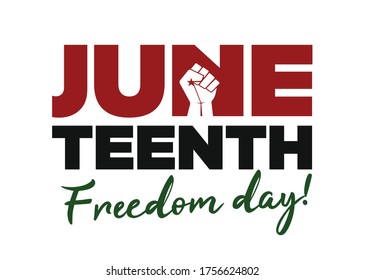 Juneteenth Freedom Day. June 19, 1865. Design of Banner and Flag. Vector logo Illustration.