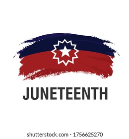 Juneteenth Freedom Day. June 19, 1865. Design of Banner and Flag. Vector logo Illustration.