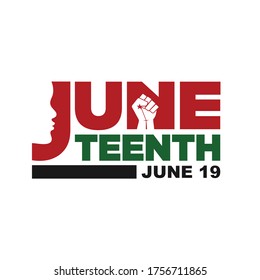 Juneteenth Freedom Day. June 19, 1865. Black Lives Matter Design of Banner and Flag. Vector logo Illustration.