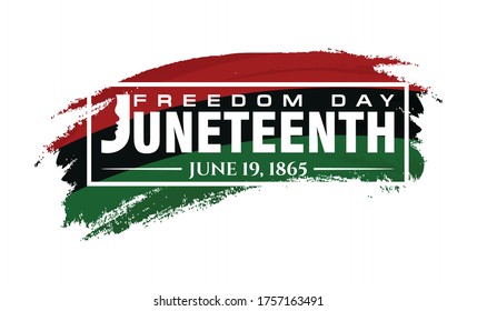 Juneteenth Freedom Day. June 19, 1865. Design of Banner and Flag. Vector logo Illustration.