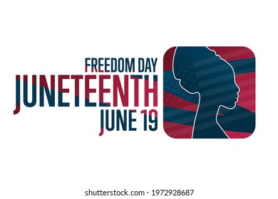 Juneteenth. Freedom Day. June 19. Holiday concept. Template for background, banner, card, poster with text inscription. Vector EPS10 illustration