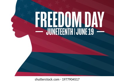 Juneteenth. Freedom Day. June 19. Holiday concept. Template for background, banner, card, poster with text inscription. Vector EPS10 illustration