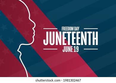 Juneteenth. Freedom Day. June 19. Holiday concept. Template for background, banner, card, poster with text inscription. Vector EPS10 illustration