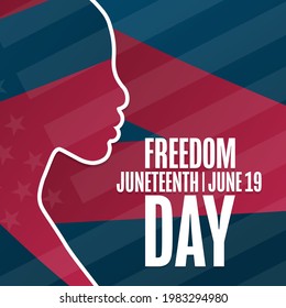 Juneteenth. Freedom Day. June 19. Holiday concept. Template for background, banner, card, poster with text inscription. Vector EPS10 illustration