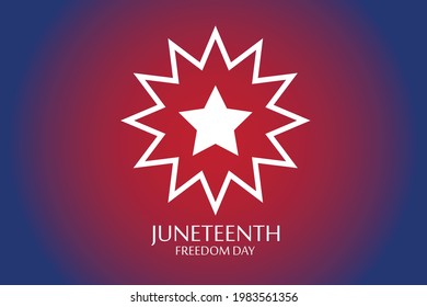 Juneteenth Freedom Day. June 19, 1865. Design of Banner and Flag.