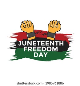 Juneteenth Freedom Day. June 19. Design of Banner and Flag. Black Lives Matter Vector logo Illustration.