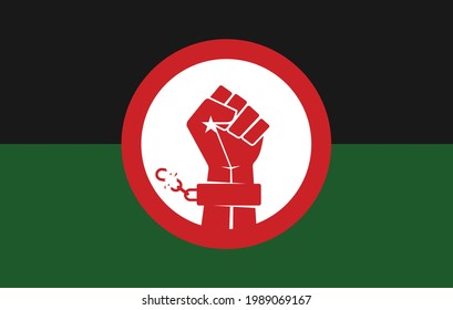 Juneteenth Freedom Day. June 19. Rebel and resist hand symbol. Vector logo. Banner design. Illustration.