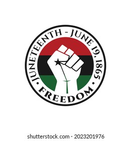 Juneteenth Freedom Day. June 19, 1865. Design of Banner and Flag. Vector logo Illustration.
