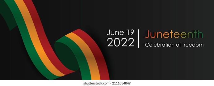 Juneteenth Freedom Day. June 19 2022 African American Liberation Day. Black, Red And Green. Vector