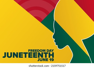 12 de junio. Día de la Libertad. 19 de junio. Concepto de vacaciones. Plantilla para fondo, banner, tarjeta, afiche con inscripción de texto. Ilustración del vector EPS10