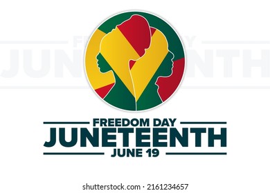 Juneteenth. Freedom Day. June 19. Holiday concept. Template for background, banner, card, poster with text inscription. Vector EPS10 illustration